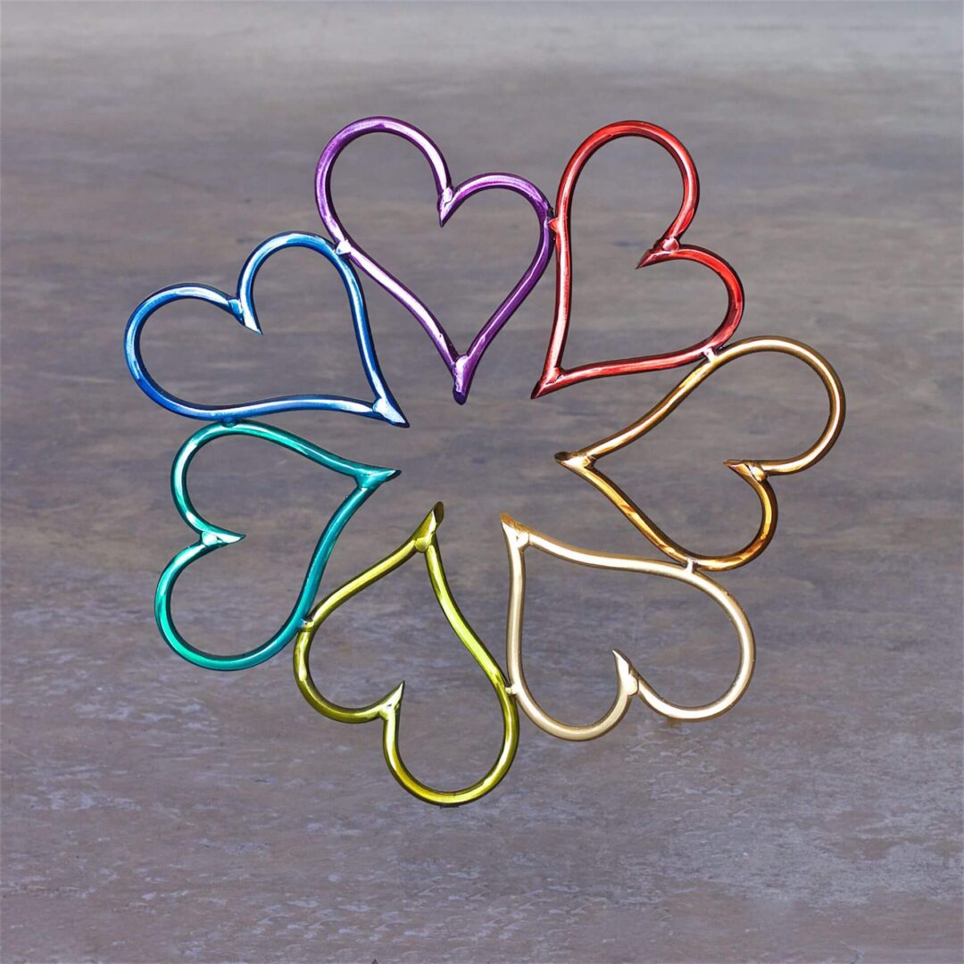 A Metallic Heart Pattern in Various Colors Image